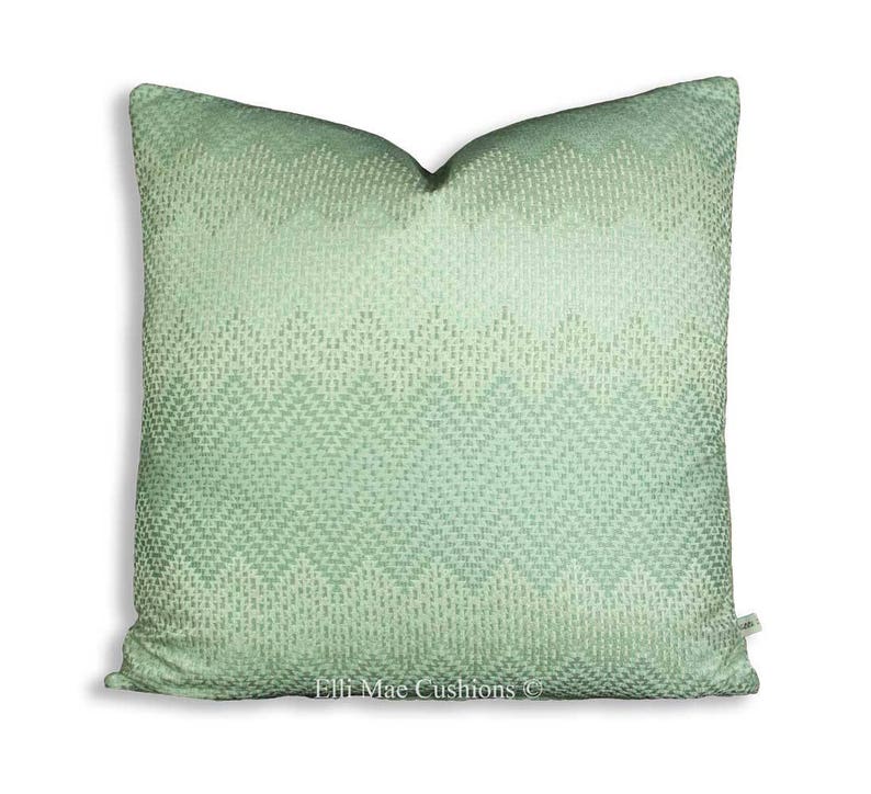 Luxury Designer Sage Green Chevron Fabric Cushion Cover Throw Etsy
