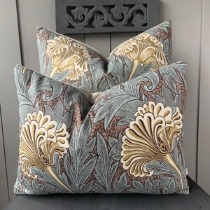 William Morris Fabric Tulip Bullrush Slate Vintage Designer Cushion Cover