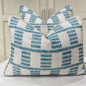 Cushions Made In Fermoie Cove Linen Luxury Designer Decorative Bright Blue Neutral Cushion Pillow Throw Cover