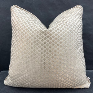 Luxury Designer Antique Gold Embroidered Geometric Cushion Pillow Throw Cover