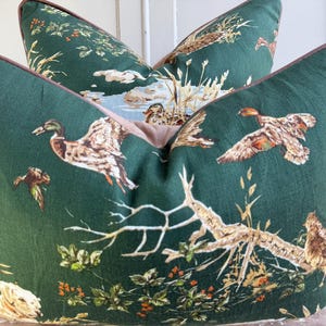 Schumacher Luxury Designer Dog and Duck Verdant Green Cushion Pillow Cover
