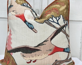 Mulberry Flying Ducks Sky Moss Luxury Designer Decorative Cushion Pillow Cover
