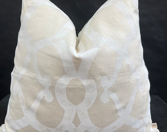 GP & J Baker Threads Zenith Luxury Designer Geometric Cream White Cushion Pillow Cover