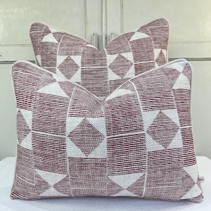 Cushions Made In Fermoie Flag Decorative Burgundy Red Neutral Linen Cushion Pillow Throw Cover