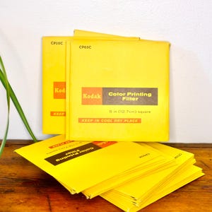 Vintage Kodak Color Printing Filters: 5&quot; Square Darkroom Photography