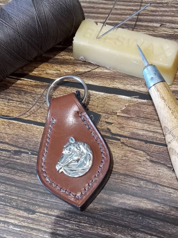 Mini Porte-clé En Cuir Forme Bride De Dressage équestre - Neuf, Fait Main