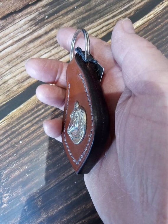 Mini Porte-clé En Cuir Forme Bride De Dressage équestre - Neuf, Fait Main