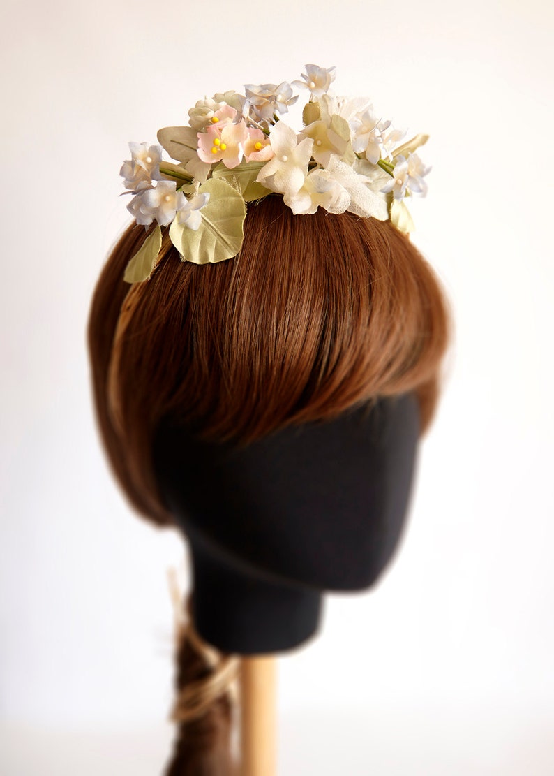Ready to Ship flower Crown headpiece Bridal hand dyed silk flower wreaths Flower headband