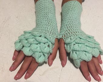 Dragon gloves- fingerless gloves - arm warmers wedding gloves  fingerless mittens—hand warmers