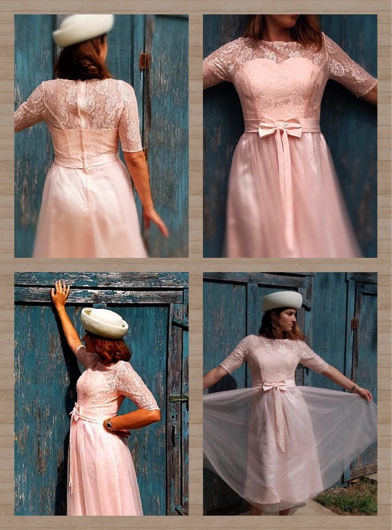 Pink lace vintage dress