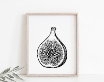 Fig Cross Stitch Pattern, Botanical Embroidery (PDF Pattern)
