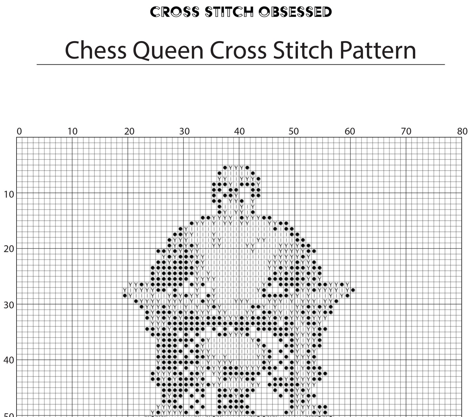 Chess Queen Cross Stitch Pattern, Chess Embroidery Pattern, Queen Chess ...