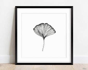Motif de broderie PDF feuille de ginkgo au point de croix