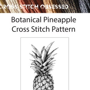 Pineapple Cross Stitch Pattern Botanical Pineapple Cross image 4