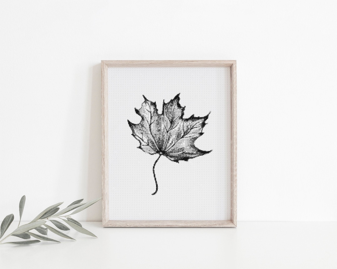 Maple Leaf Cross Stitch Pattern Nature Botanical PDF Embroidery Pattern ...