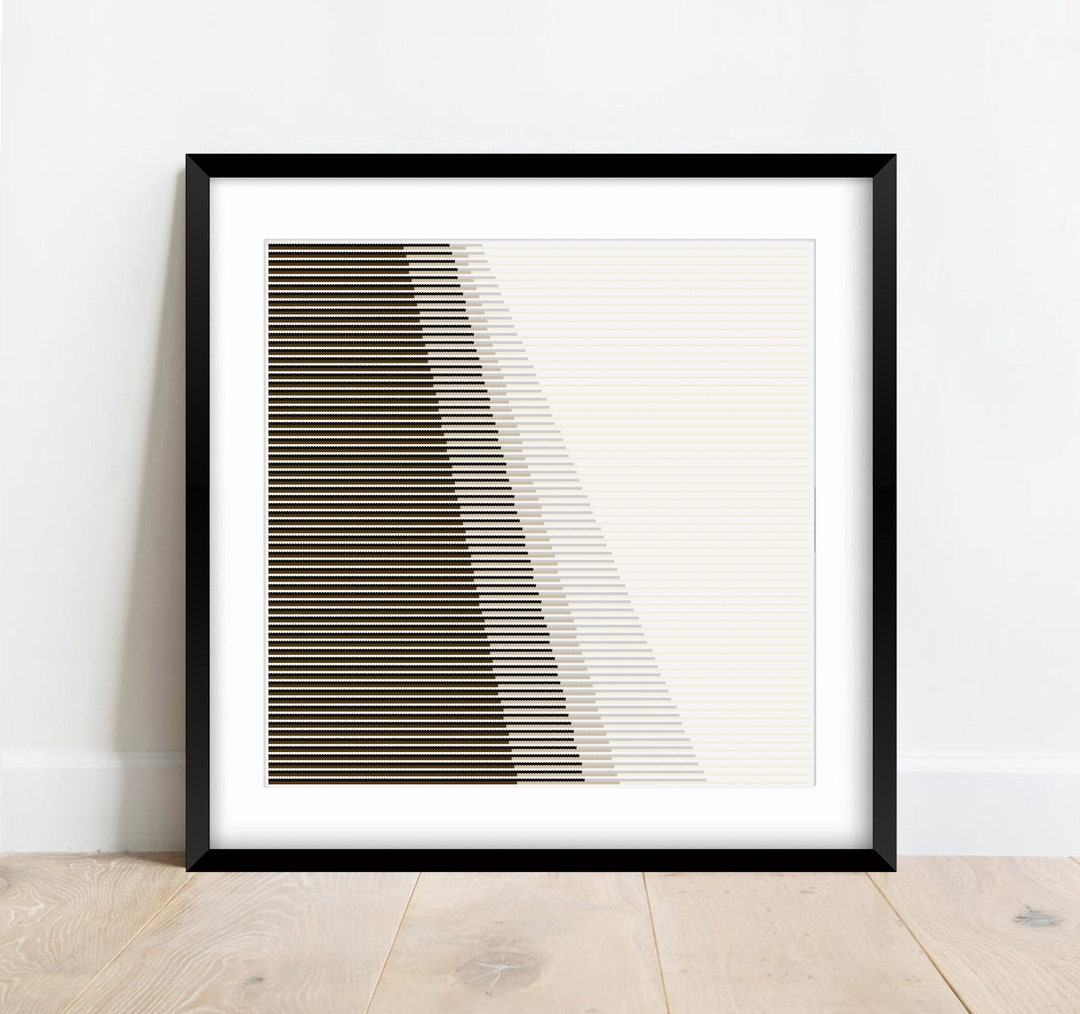 Modern Diagonal Stripes Cross Stitch Pattern, Beginner Embroidery (PDF ...