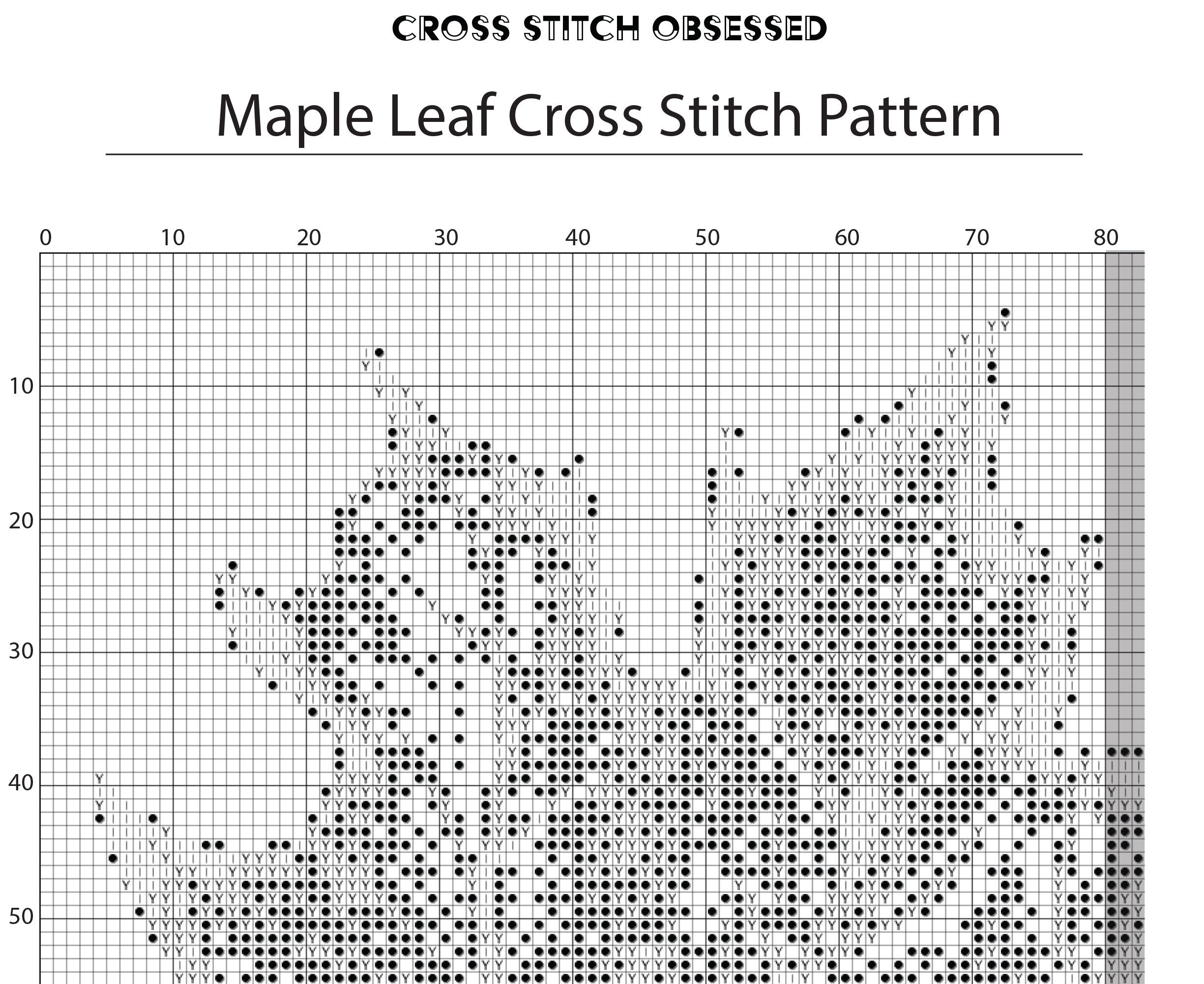 Maple Leaf Cross Stitch Pattern Nature Botanical PDF - Etsy