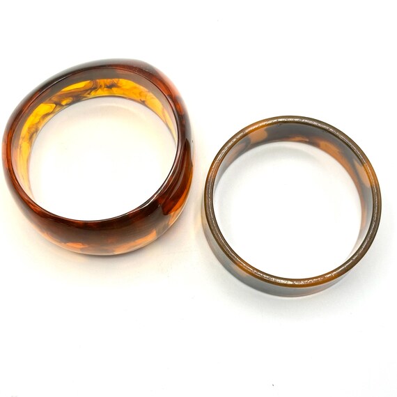 Vintage Tortoiseshell Bangle Set — Size 7 1/2 — F… - image 3