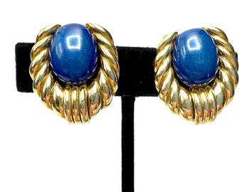Boucles D'oreilles Clips Vintage Orena - Bijou Fantaisie Doré - Lot Rare - Occasion