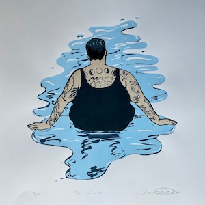 The Swimmer I  Screenprint