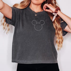 Disney Crop Top, Mickey Mouse Crop Comfort Colors Shirt, Monochrome Simple Vintage Disney