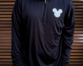 Men's Disney Performance Quarter Zip Mickey Running Shirt for Men Dri Fit Shirt for Disney