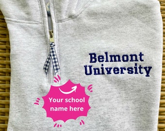 Custom College Quarter Zip Sweatshirt, University Team Sweatshirt, College custom apparel