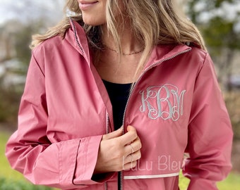 Monogram Rain Jacket, Charles Rivers Monogram Rain Jacket, Women's Rain Jacket, Personalized Rain Coat