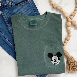 Disney Shirt Vintage Mickey Mouse Comfort Colors Pocket Tee Disney Comfort Colors T-Shirt