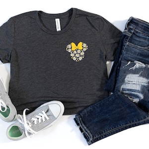 Disney Flower Crop Top Short Sleeve Shirt Mickey Mouse for Women, Flowy Floral Mickey Shirt, Daisy Print Disney Top