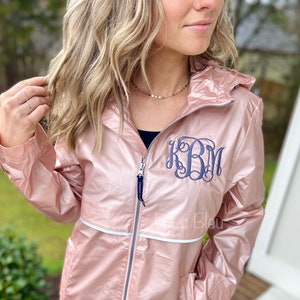 Charles Rivers Monogram Rain Jacket with Printed Lining -Women's Rain Jacket- FREE CHEST MONOGRAM 11 color options