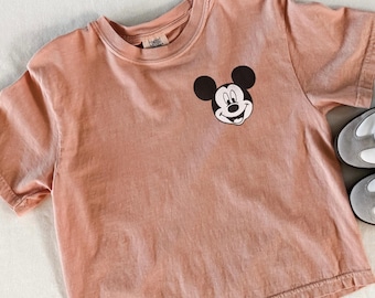 Disney Crop Top, Mickey Mouse Crop Shirt, Simple Mickey Mouse Comfort Colors Crop Shirt