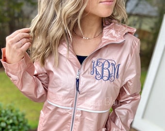 Charles Rivers Monogram Rain Jacket With Printed Lining -women's