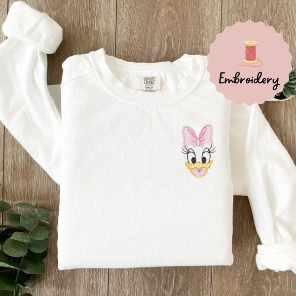 Daisy Duck Disney Sweatshirt, Women's embroidery Daisy Duck Sweatshirt