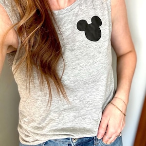 Disney Tank Top, Mickey Mouse Muscle Tank Women,  Leopard Tank, Animal Kingdom Tank, Animal Print Mini Mouse Flowy Tank Top