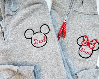 Felpa con cerniera a un quarto Disney Mom and Dad Topolino e Minnie Mouse