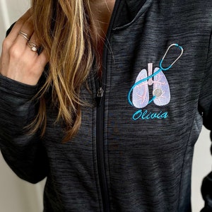 Respiratory Therapist Jacket, RRT Personalized Jacket, RRT BSRT Doctor Respiratory  Pulmonologist Jacket, Breathing Therapy Lung Zip Up