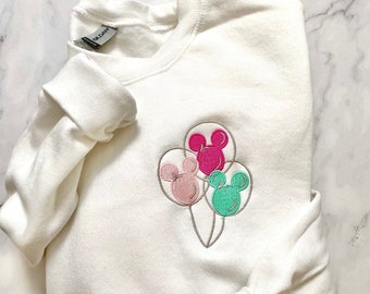 Disney Magic Balloons Embroidered Sweatshirt, Mickey Balloon Sweatshirt, Magic Kingdom Sweatshirt, Disney world sweatshirt