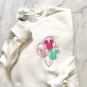 Disney World Embroidered Sweatshirt, Disney Magic  Balloon Sweatshirt, Magic Kingdom Sweatshirt