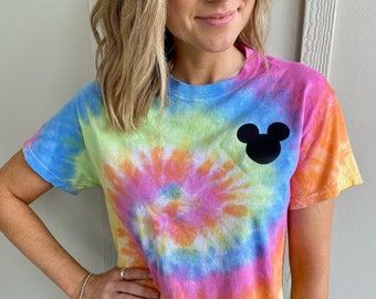 Mickey Mouse Tie Dye Tee, Retro Disney, Disneyland Tie Dye Shirt, Minnie  Mickey Shirt, Disney shirt, Disney World Shirt
