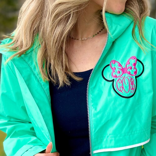 Disney Monogram Rain Jacket for Women Minnie Mouse Mickey Etsy
