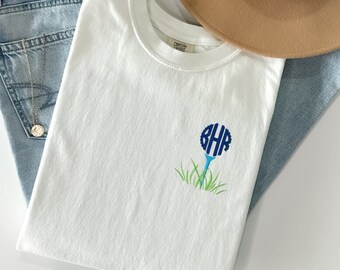 Monogram Golf Comfort Colors Shirt, Golf Personalized Shirt