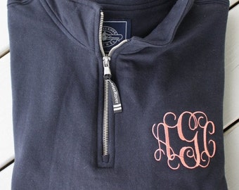 quarter zip monogram sweatshirt