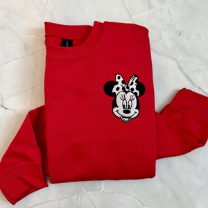 Girls Minnie Mouse Embroidered Sweatshirt Youth Girl Disney Sweatshirt