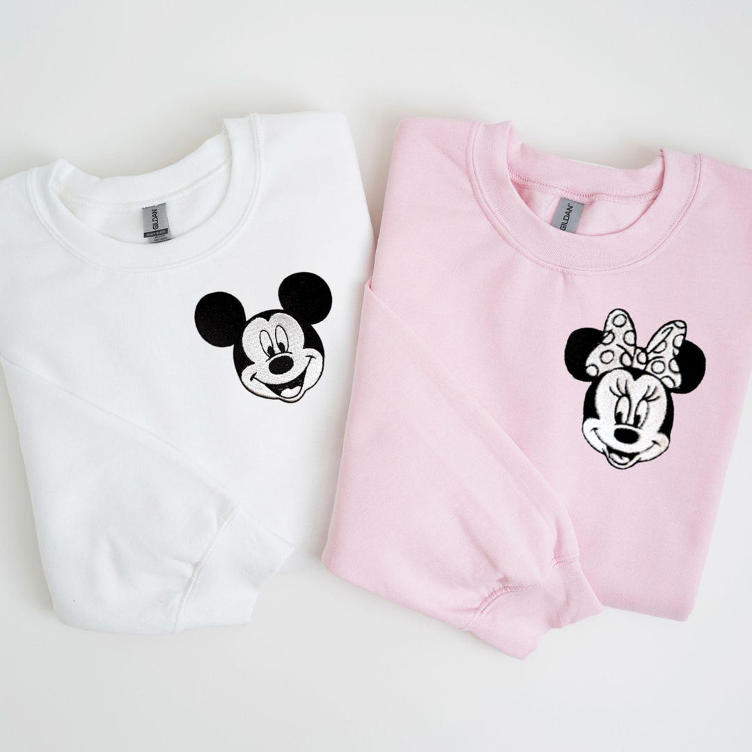 Felpe abbinate di Minnie e Topolino, felpe ricamate Disney