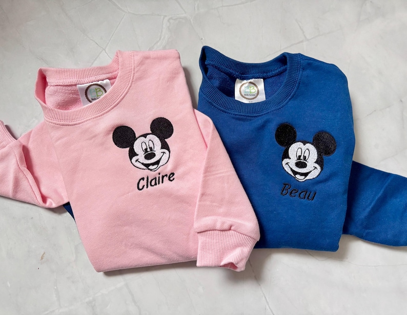 Toddler Boy Disney Sweatshirt Mickey Mouse Boys Embroidered sweatshirt Little Boy Disneyworld Shirt bild 2