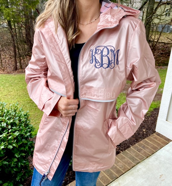 Charles Rivers Monogram Rain Jacket With Printed Lining - Etsy Norway