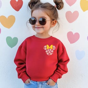 Toddler Girl Minnie Mouse Flower Sweatshirt, Girls Disney Sweatshirt