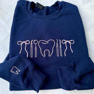 Dental Hygienist Icon crewneck | dental assistant embroidered sweatshirt | Dental Office Sweatshirt | dental graduation gift