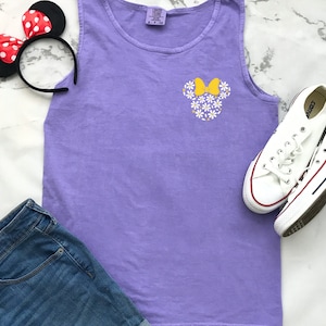 Flower Minnie Mouse Comfort Colors Tank Top, Daisy Disney Tank